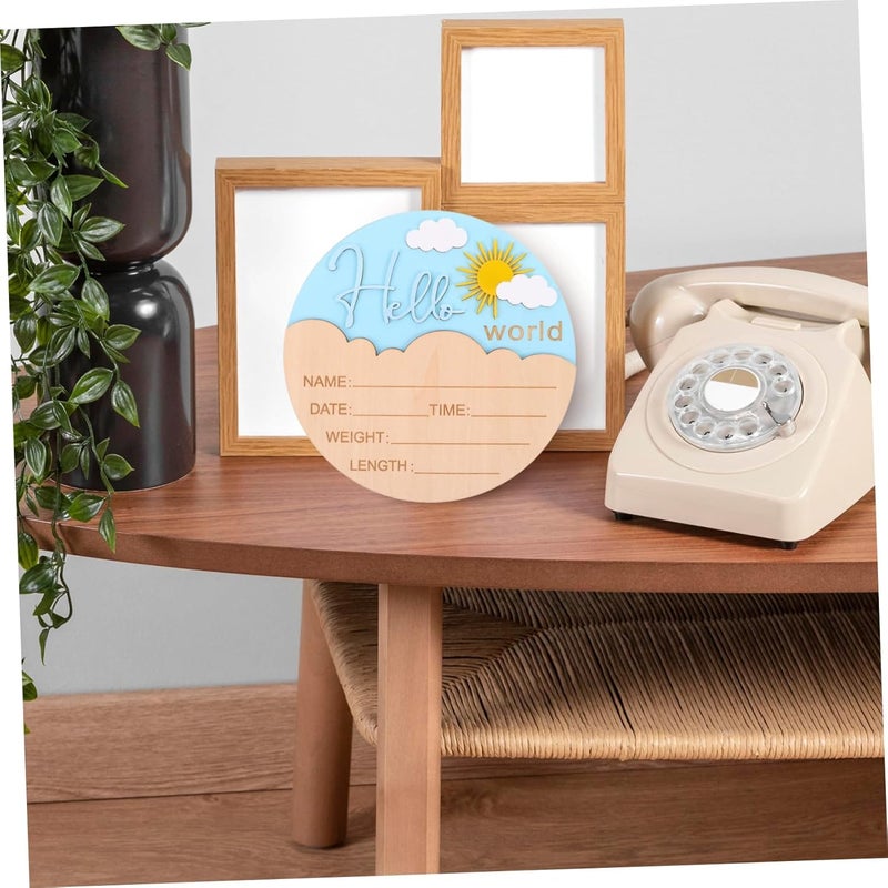 Gender Neutral Newborn Photo Plaque Smooth Finish Safe Handling Nursery Decor - Image 5